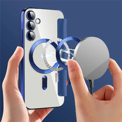 For Samsung Galaxy S23 FE Case Compatible with MagSafe Card Holder Stand Cover