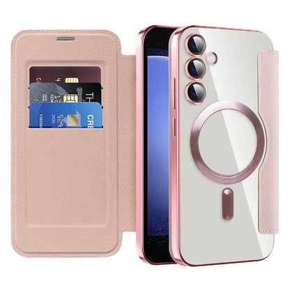 For Samsung Galaxy S23 FE Case Compatible with MagSafe Card Holder Stand Cover