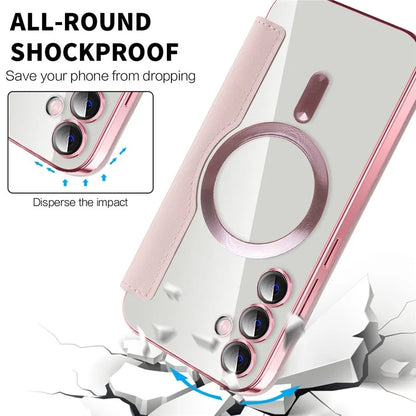 For Samsung Galaxy S23 FE Case Compatible with MagSafe Card Holder Stand Cover