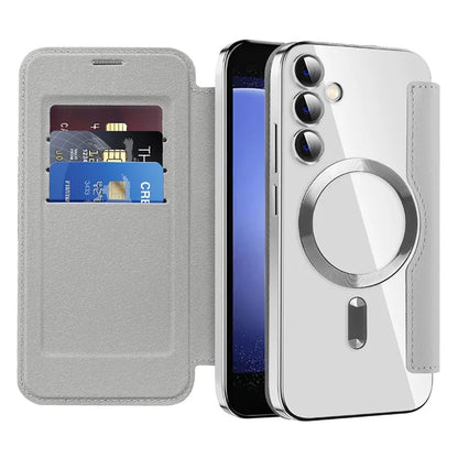 For Samsung Galaxy S23 FE Case Compatible with MagSafe Card Holder Stand Cover