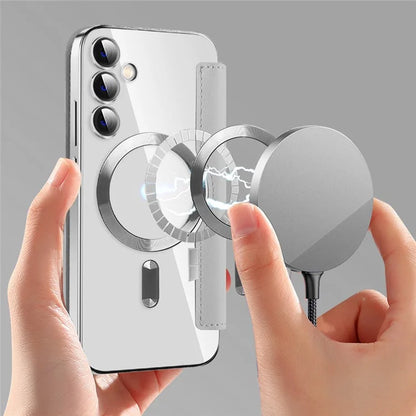 For Samsung Galaxy S23 FE Case Compatible with MagSafe Card Holder Stand Cover