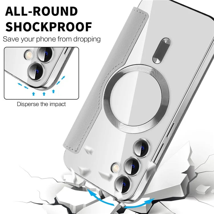 For Samsung Galaxy S23 FE Case Compatible with MagSafe Card Holder Stand Cover