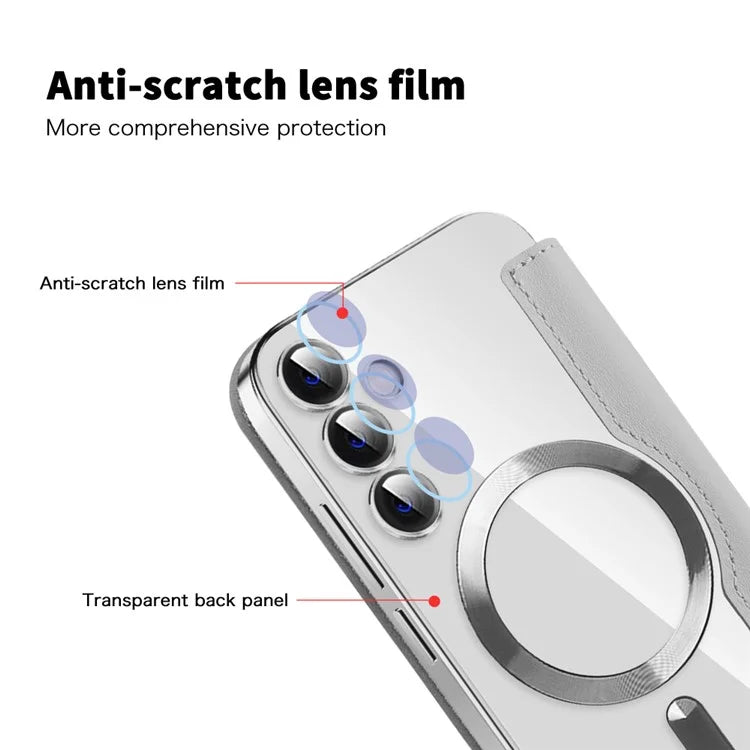 For Samsung Galaxy S23 FE Case Compatible with MagSafe Card Holder Stand Cover