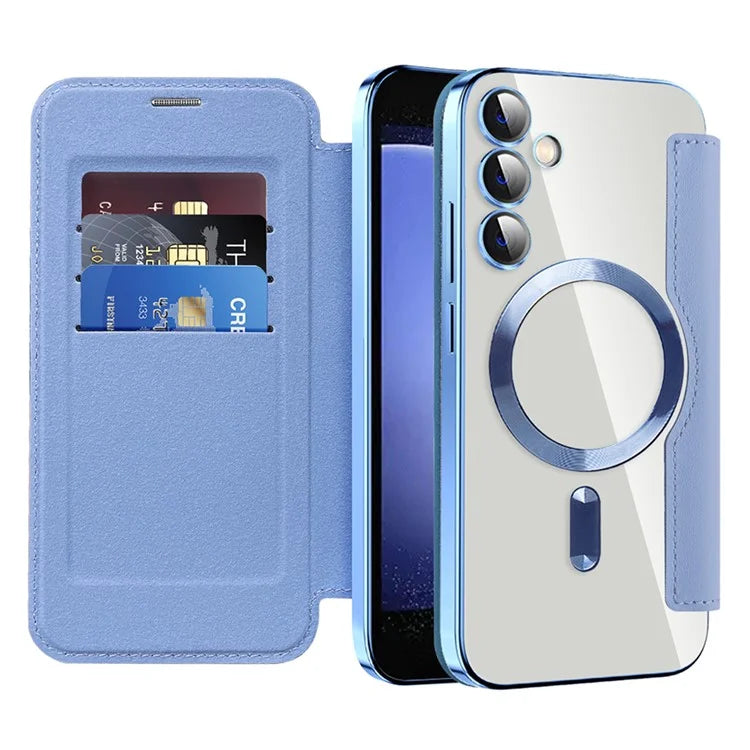 For Samsung Galaxy S23 FE Case Compatible with MagSafe Card Holder Stand Cover
