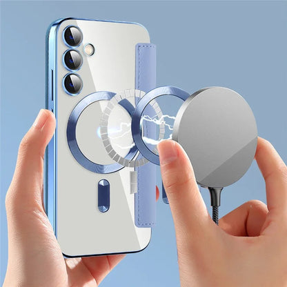 For Samsung Galaxy S23 FE Case Compatible with MagSafe Card Holder Stand Cover