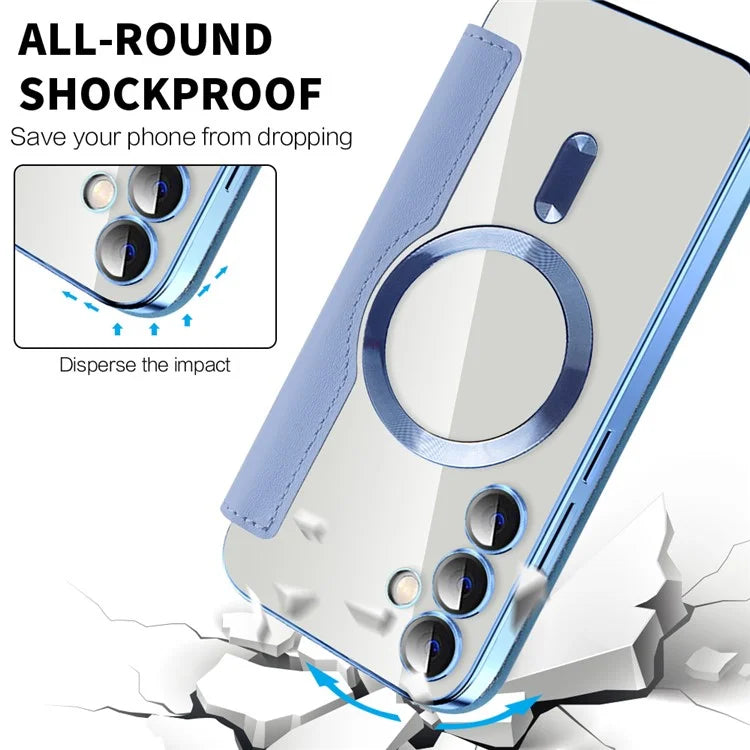 For Samsung Galaxy S23 FE Case Compatible with MagSafe Card Holder Stand Cover