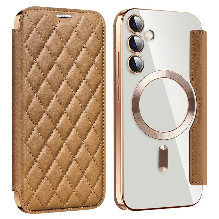 For Samsung Galaxy S23 FE Case Compatible with MagSafe Card Holder Stand Cover