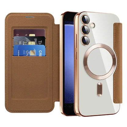 For Samsung Galaxy S23 FE Case Compatible with MagSafe Card Holder Stand Cover