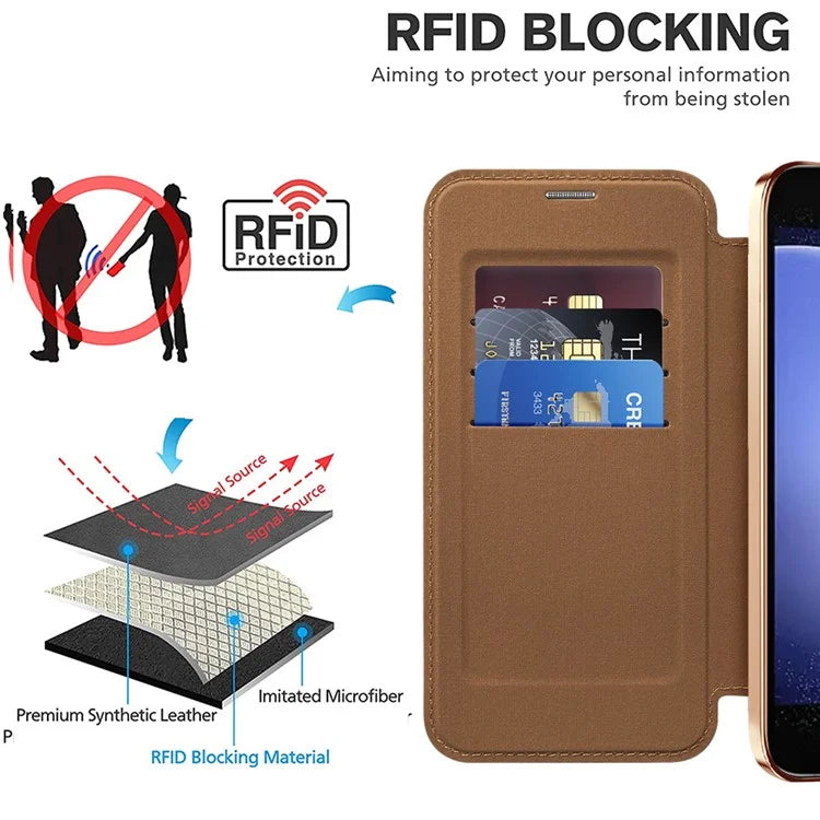For Samsung Galaxy S23 FE Case Compatible with MagSafe Card Holder Stand Cover
