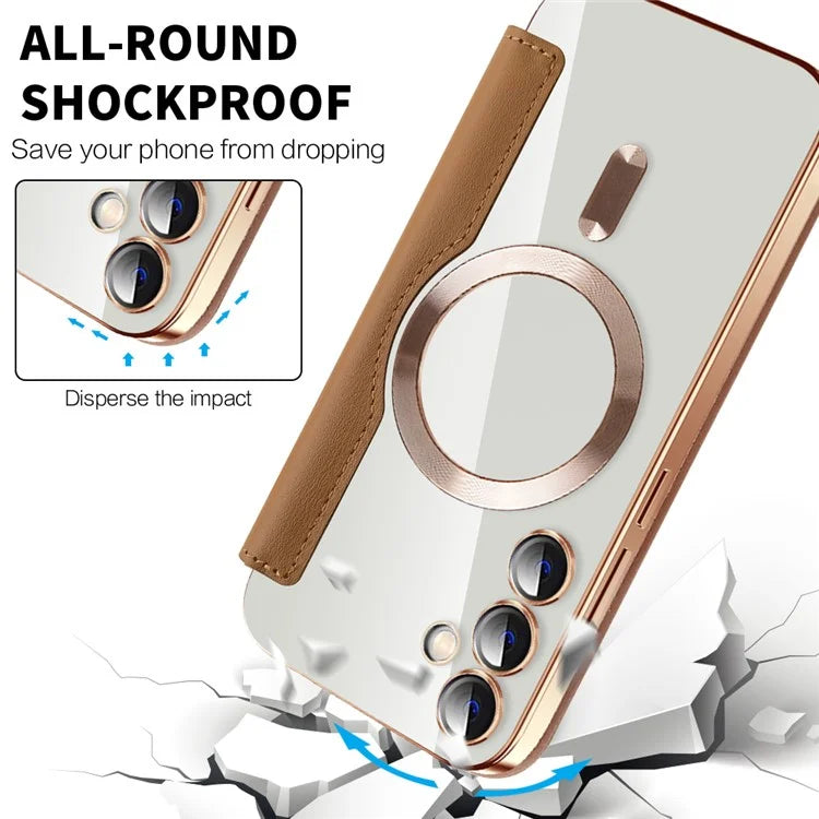 For Samsung Galaxy S23 FE Case Compatible with MagSafe Card Holder Stand Cover
