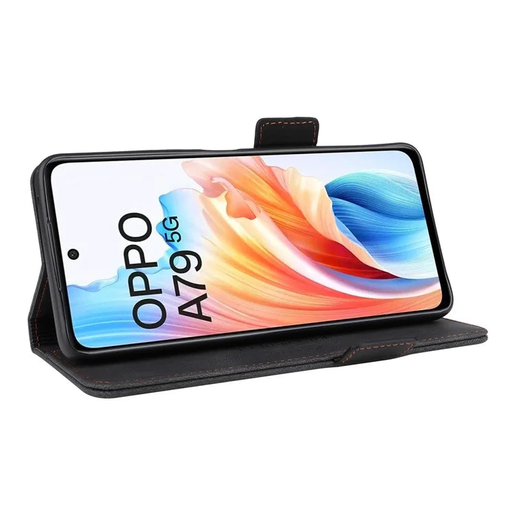 For Oppo A79 5G / A2 5G Case Hardware Decor PU Leather Wallet Phone Shell