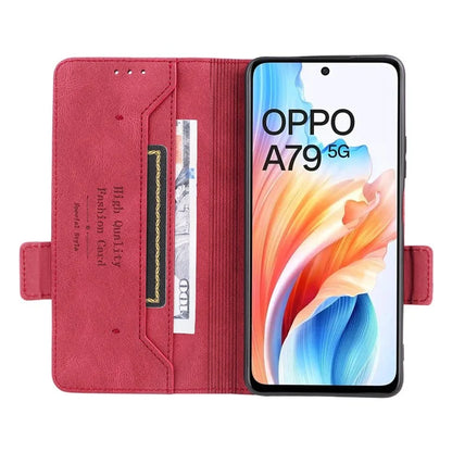 For Oppo A79 5G / A2 5G Case Hardware Decor PU Leather Wallet Phone Shell