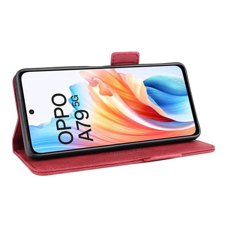 For Oppo A79 5G / A2 5G Case Hardware Decor PU Leather Wallet Phone Shell