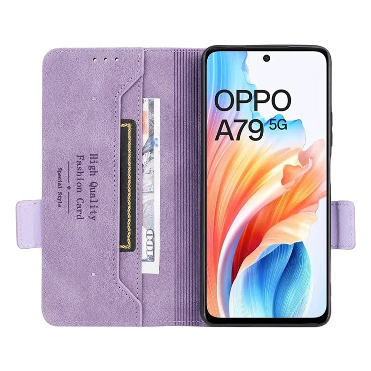 For Oppo A79 5G / A2 5G Case Hardware Decor PU Leather Wallet Phone Shell