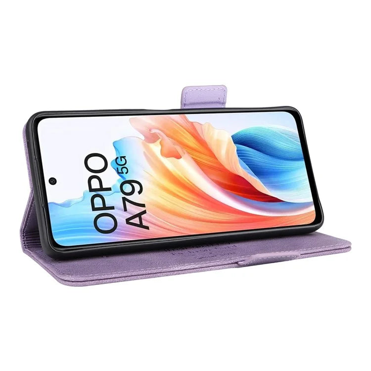 For Oppo A79 5G / A2 5G Case Hardware Decor PU Leather Wallet Phone Shell