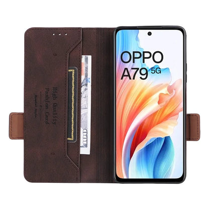 For Oppo A79 5G / A2 5G Case Hardware Decor PU Leather Wallet Phone Shell