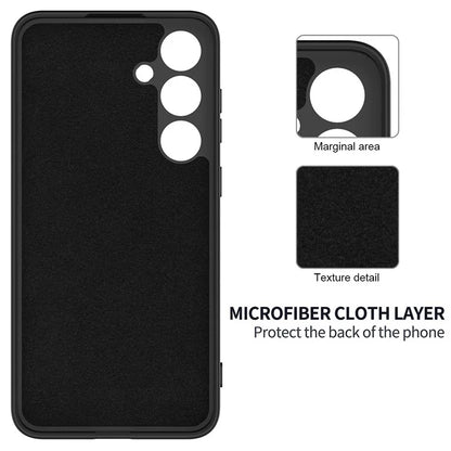 For Samsung Galaxy S24+ Cell Phone Case Liquid Silicone Soft Liner Cover with Strap