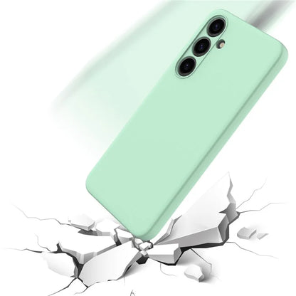 For Samsung Galaxy S24+ Cell Phone Case Liquid Silicone Soft Liner Cover with Strap