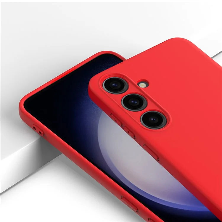 For Samsung Galaxy S24+ Cell Phone Case Liquid Silicone Soft Liner Cover with Strap