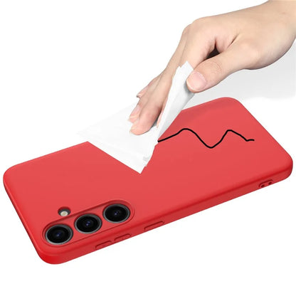 For Samsung Galaxy S24+ Cell Phone Case Liquid Silicone Soft Liner Cover with Strap