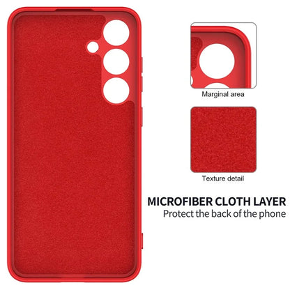 For Samsung Galaxy S24+ Cell Phone Case Liquid Silicone Soft Liner Cover with Strap
