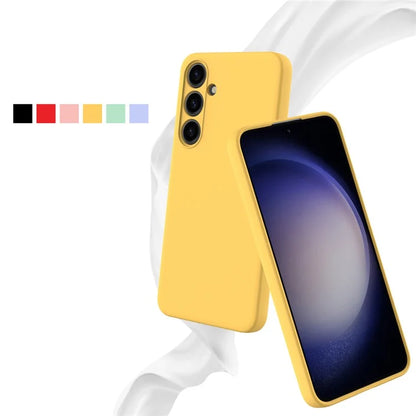 For Samsung Galaxy S24+ Cell Phone Case Liquid Silicone Soft Liner Cover with Strap