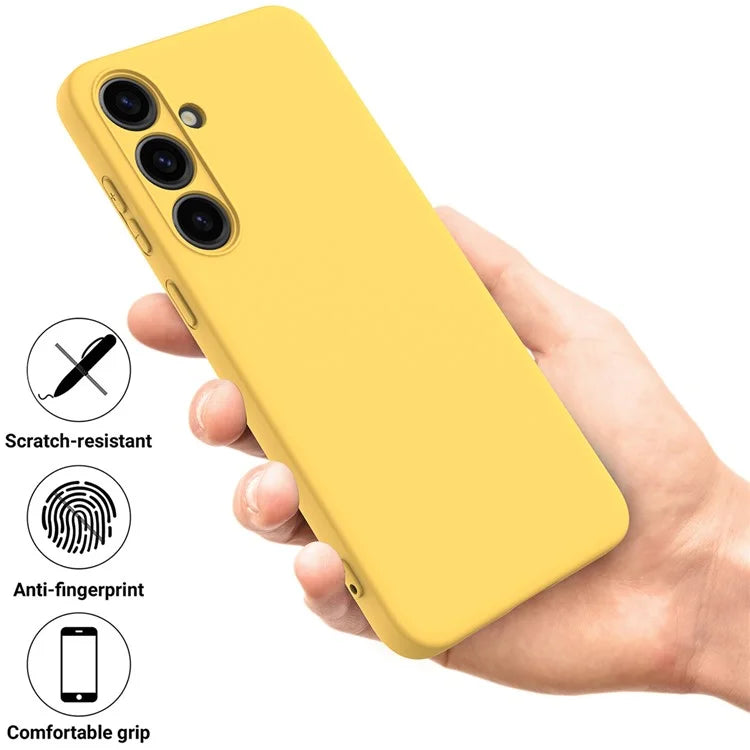 For Samsung Galaxy S24+ Cell Phone Case Liquid Silicone Soft Liner Cover with Strap