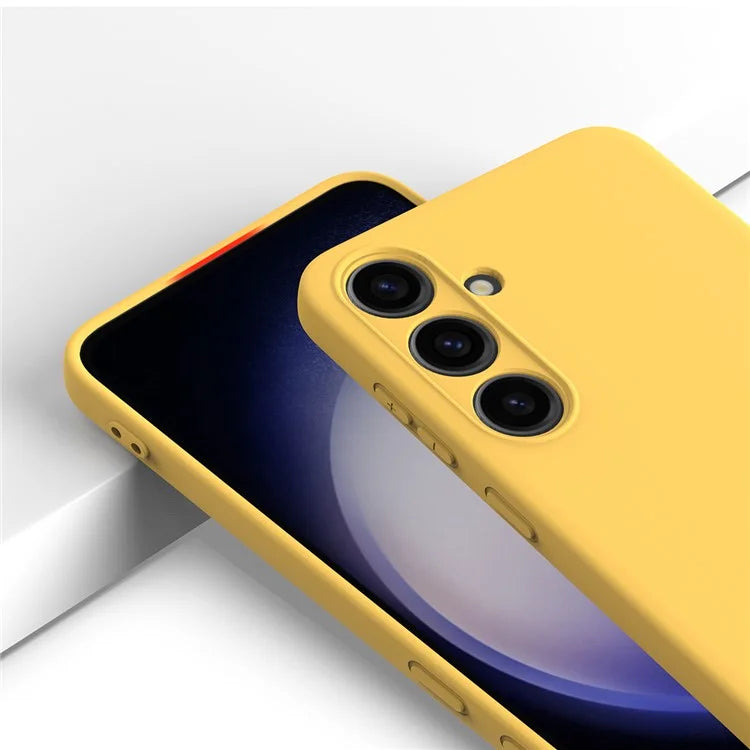 For Samsung Galaxy S24+ Cell Phone Case Liquid Silicone Soft Liner Cover with Strap