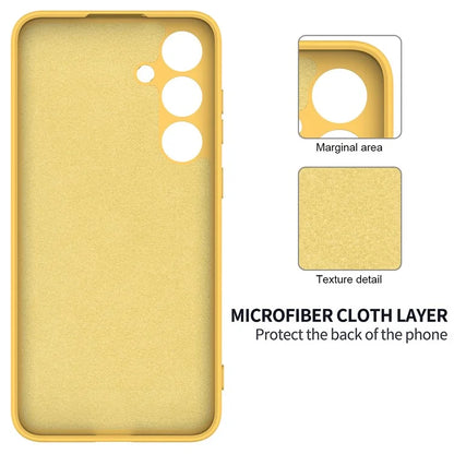 For Samsung Galaxy S24+ Cell Phone Case Liquid Silicone Soft Liner Cover with Strap