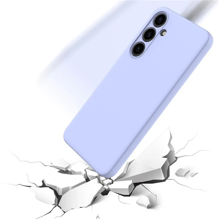 For Samsung Galaxy S24+ Cell Phone Case Liquid Silicone Soft Liner Cover with Strap