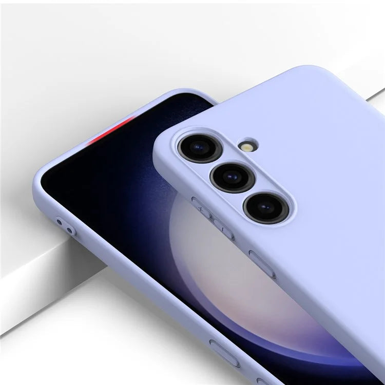 For Samsung Galaxy S24+ Cell Phone Case Liquid Silicone Soft Liner Cover with Strap