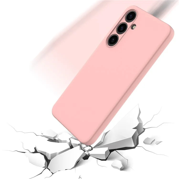 For Samsung Galaxy S24+ Cell Phone Case Liquid Silicone Soft Liner Cover with Strap