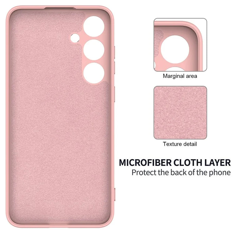 For Samsung Galaxy S24+ Cell Phone Case Liquid Silicone Soft Liner Cover with Strap