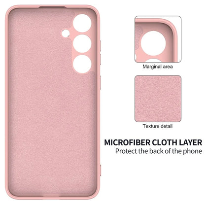For Samsung Galaxy S24+ Cell Phone Case Liquid Silicone Soft Liner Cover with Strap