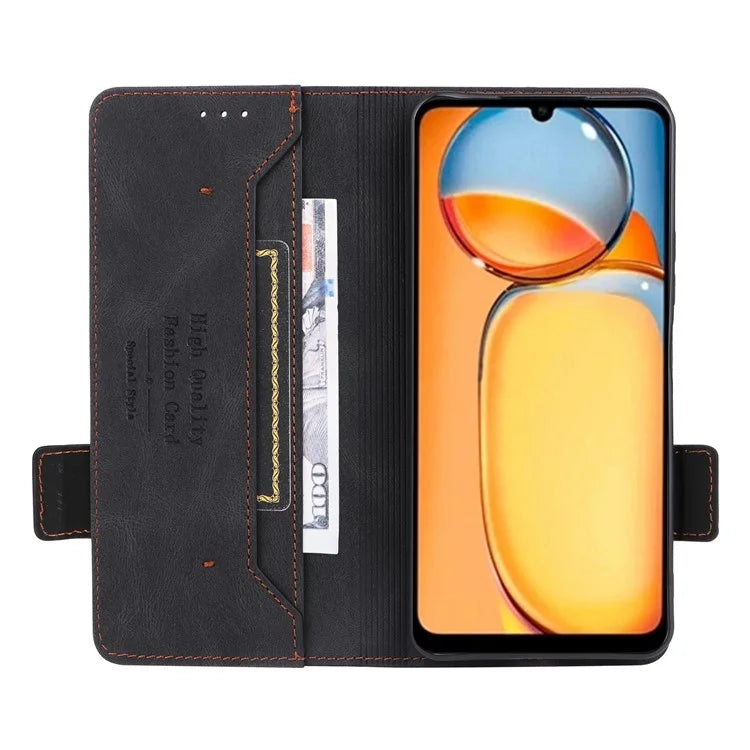 For Xiaomi Redmi 13C 4G / Poco C65 4G Case Hardware Decor PU Leather Flip Phone Wallet Cover