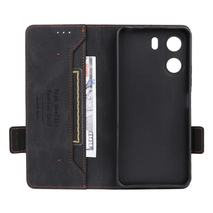 For Xiaomi Redmi 13C 4G / Poco C65 4G Case Hardware Decor PU Leather Flip Phone Wallet Cover