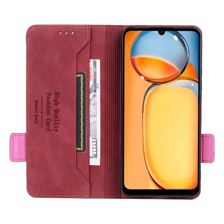 For Xiaomi Redmi 13C 4G / Poco C65 4G Case Hardware Decor PU Leather Flip Phone Wallet Cover
