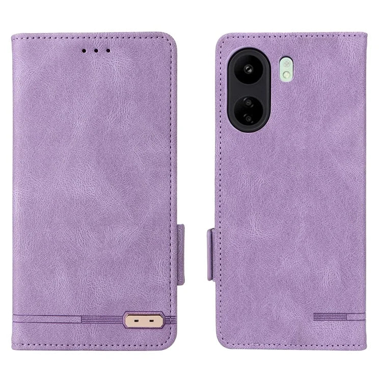 For Xiaomi Redmi 13C 4G / Poco C65 4G Case Hardware Decor PU Leather Flip Phone Wallet Cover