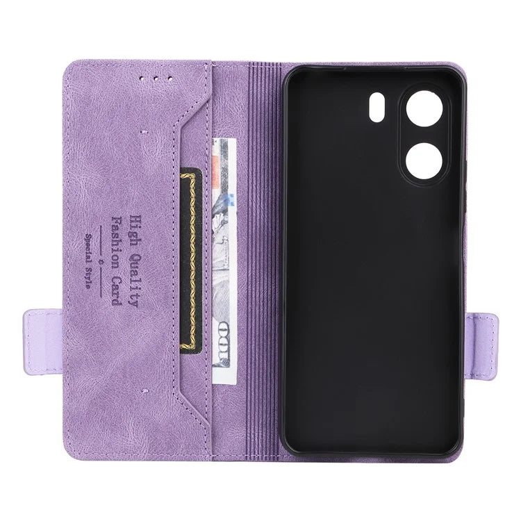 For Xiaomi Redmi 13C 4G / Poco C65 4G Case Hardware Decor PU Leather Flip Phone Wallet Cover