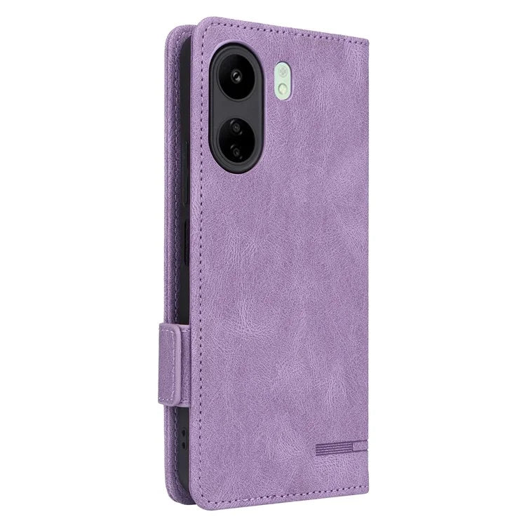 For Xiaomi Redmi 13C 4G / Poco C65 4G Case Hardware Decor PU Leather Flip Phone Wallet Cover