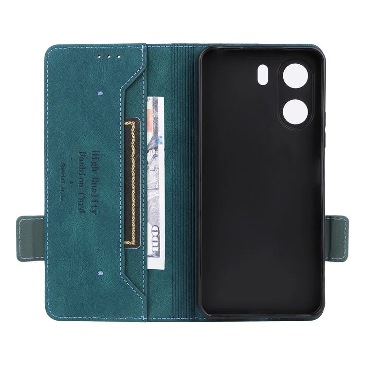 For Xiaomi Redmi 13C 4G / Poco C65 4G Case Hardware Decor PU Leather Flip Phone Wallet Cover