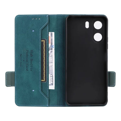 For Xiaomi Redmi 13C 4G / Poco C65 4G Case Hardware Decor PU Leather Flip Phone Wallet Cover