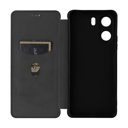 For Xiaomi Redmi 13C 4G / Poco C65 4G Phone Case Anti-drop Carbon Fiber Texture Cover with Kickstand Strap