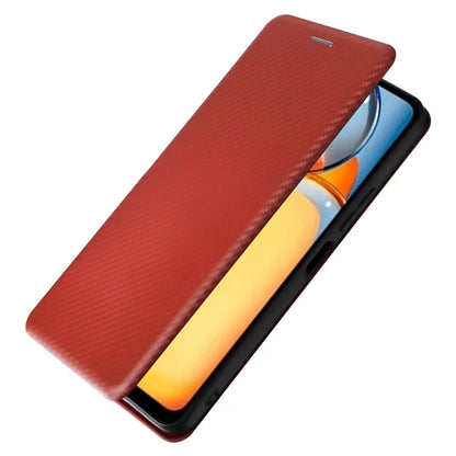 For Xiaomi Redmi 13C 4G / Poco C65 4G Phone Case Anti-drop Carbon Fiber Texture Cover with Kickstand Strap