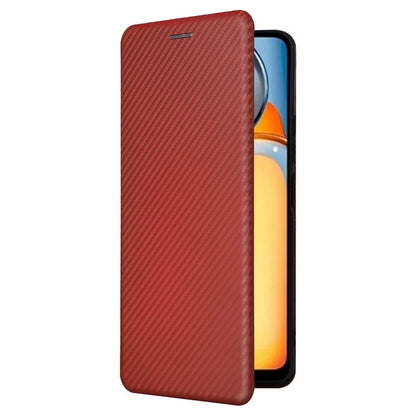 For Xiaomi Redmi 13C 4G / Poco C65 4G Phone Case Anti-drop Carbon Fiber Texture Cover with Kickstand Strap