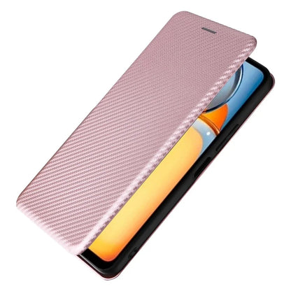 For Xiaomi Redmi 13C 4G / Poco C65 4G Phone Case Anti-drop Carbon Fiber Texture Cover with Kickstand Strap
