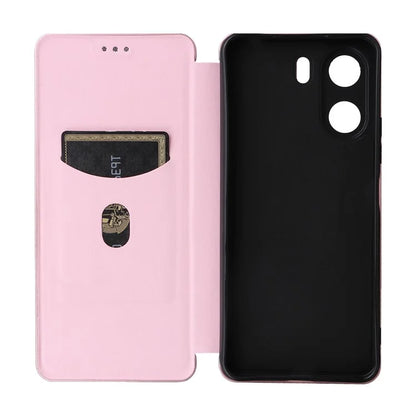 For Xiaomi Redmi 13C 4G / Poco C65 4G Phone Case Anti-drop Carbon Fiber Texture Cover with Kickstand Strap