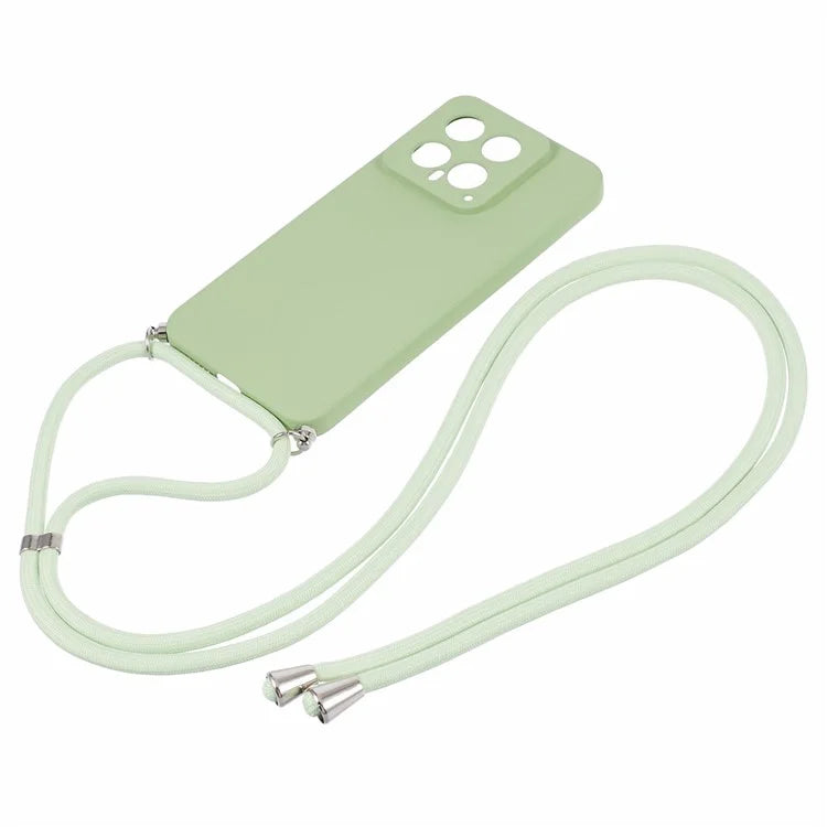 For Xiaomi 14 TPU Phone Case Fiber Inner Lining Protective Cover with Lanyard
