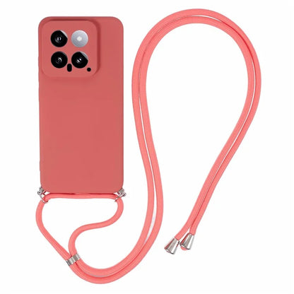 For Xiaomi 14 TPU Phone Case Fiber Inner Lining Protective Cover with Lanyard