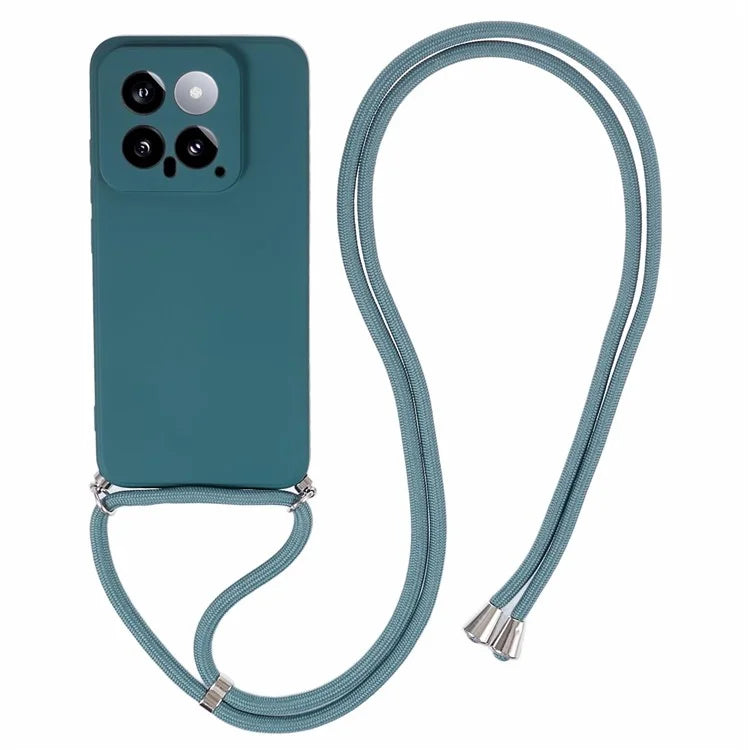 For Xiaomi 14 TPU Phone Case Fiber Inner Lining Protective Cover with Lanyard